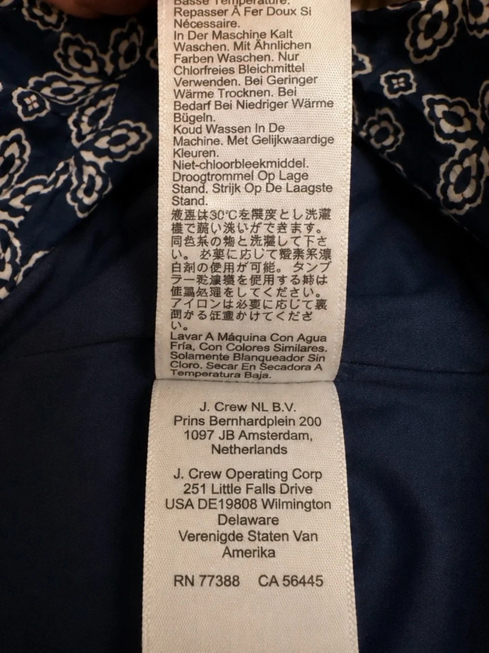 J.Crew Navy Floral Pleated A-Line Skirt Size 8 Lined